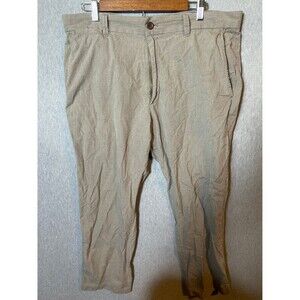 Banana Republic Men's 36/32 Straight Fit Pinstripe Chino Pants Beige Cotton